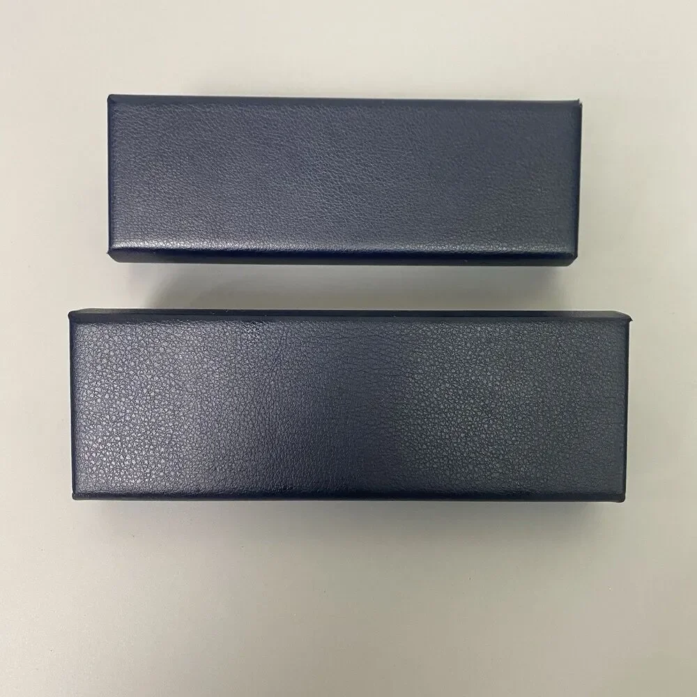 Lot 2 Warby Parker Eyeglass Glasses Hard Cases Navy Blue w/ Cleaning Cloths